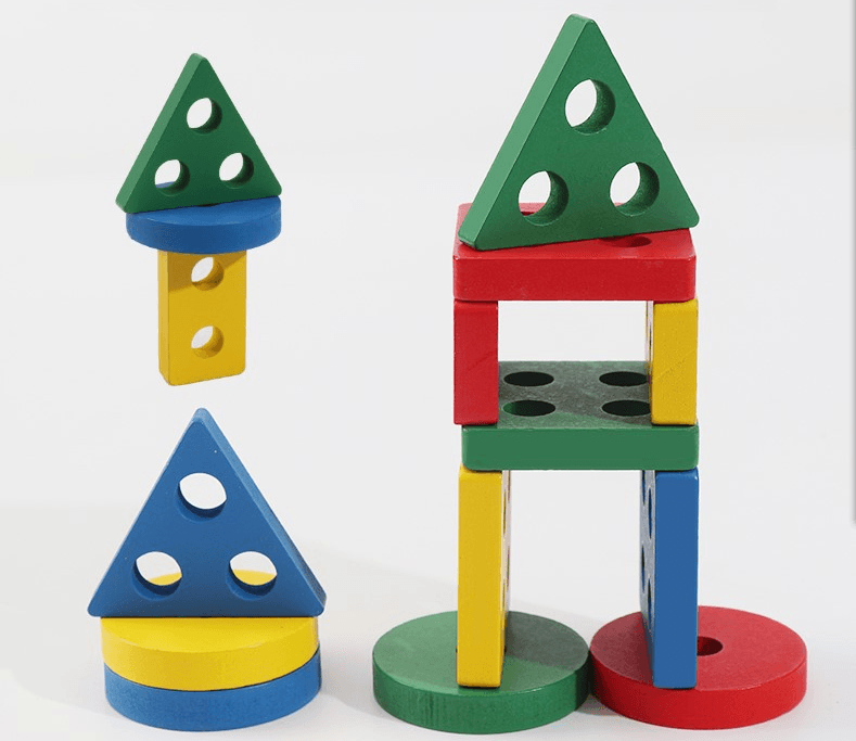 Colorful Geometric Shapes Matching Toys For Children - Educational Wooden Toys - JigyasaLLC