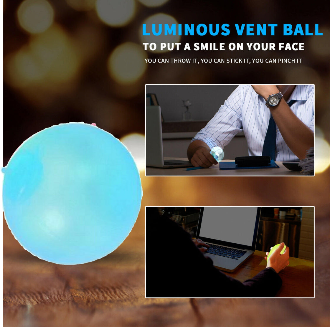 Luminescent Multi Color Glowing Sticky Ceiling Balls - JigyasaLLC