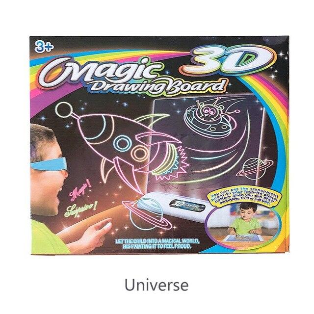 Magic Pad Deluxe Light Up LED 3D Drawing Tablet Writing Board Kids Toys Gifts 3D Illuminated Drawing Board Painting - JigyasaLLC