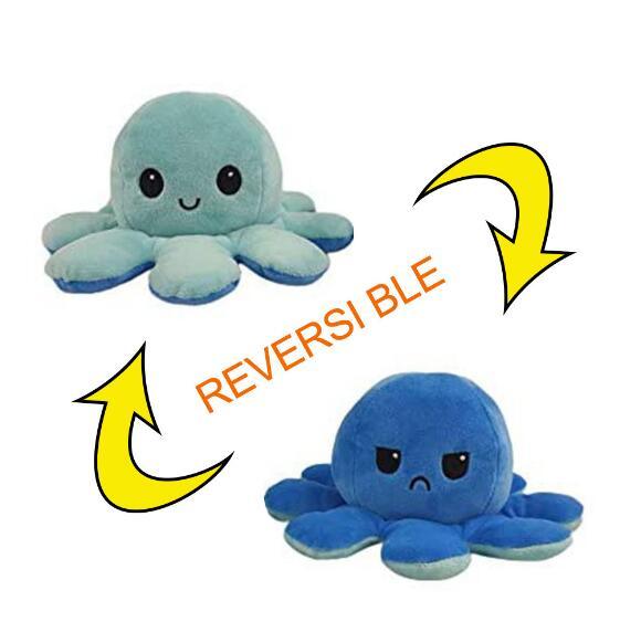 8 in Reversible Octo-Plushie Flip Octopus Stuffed Plush - JigyasaLLC